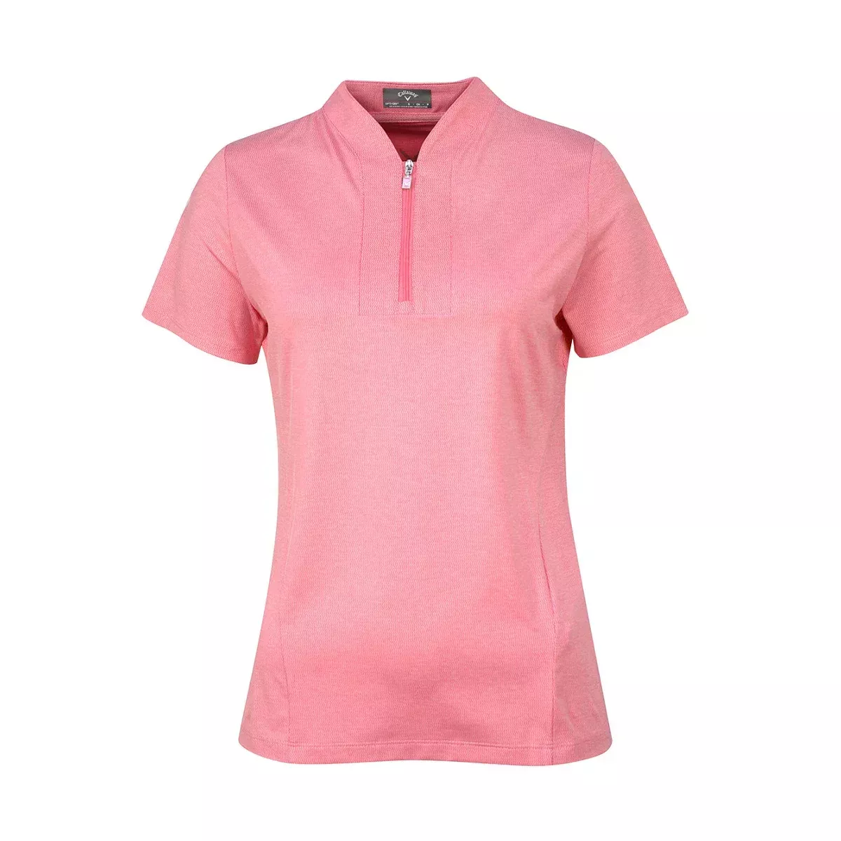 Womens Tonal Texture Heather Polo Top