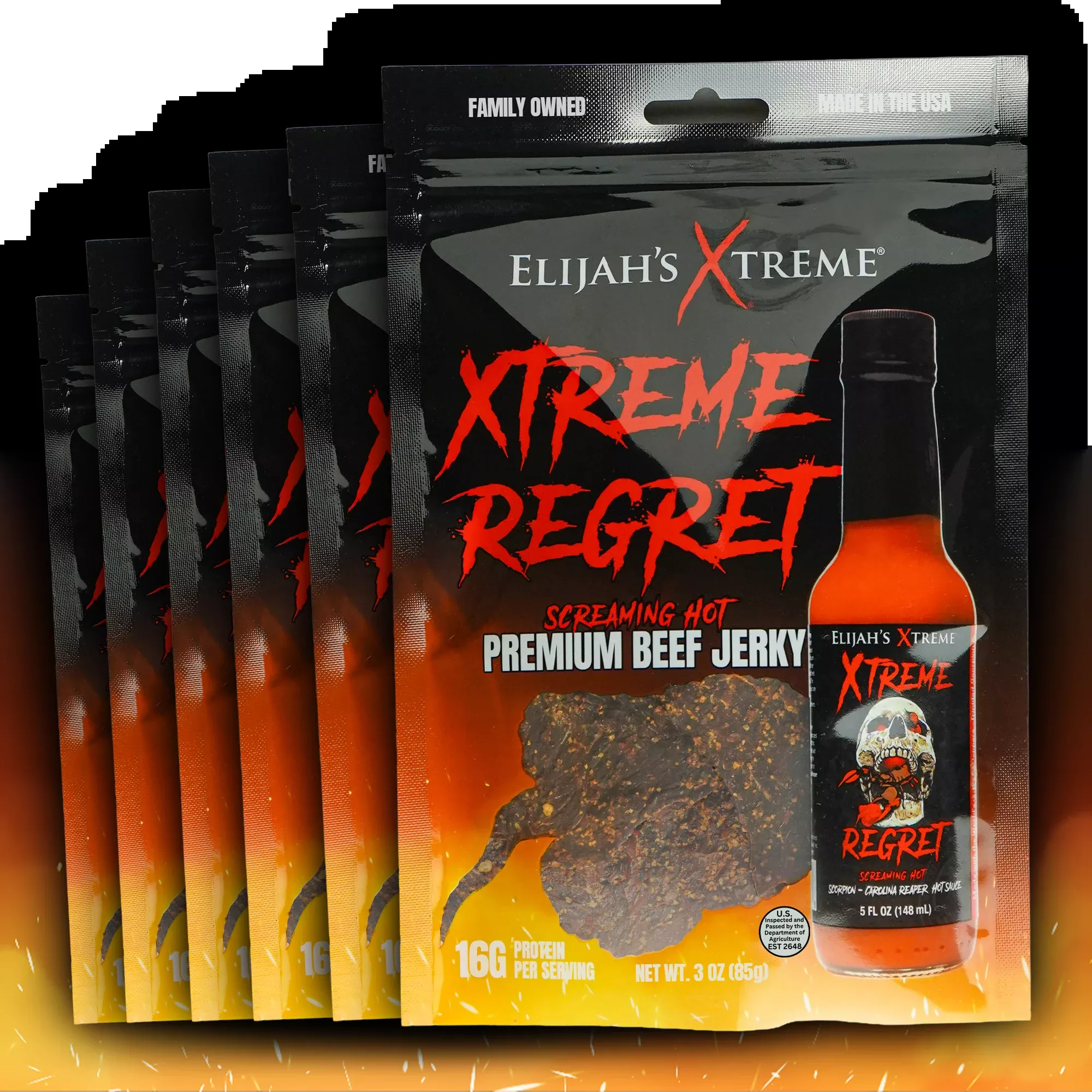 Xtreme Regret Spicy Beef Jerky - 6 bags (1lb)
