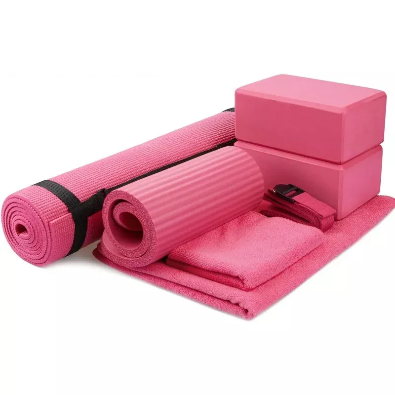 Yoga Set with Carrying Strap Blocks Towel and Hand & Knee Support