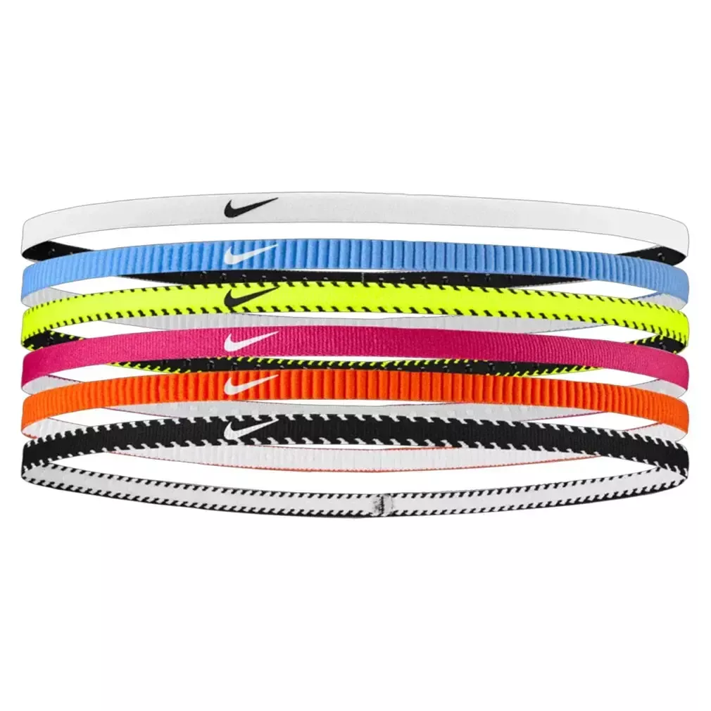 Youth Flex Classic Slim Training Headbands 6 Pack Volt and Vivid Pink