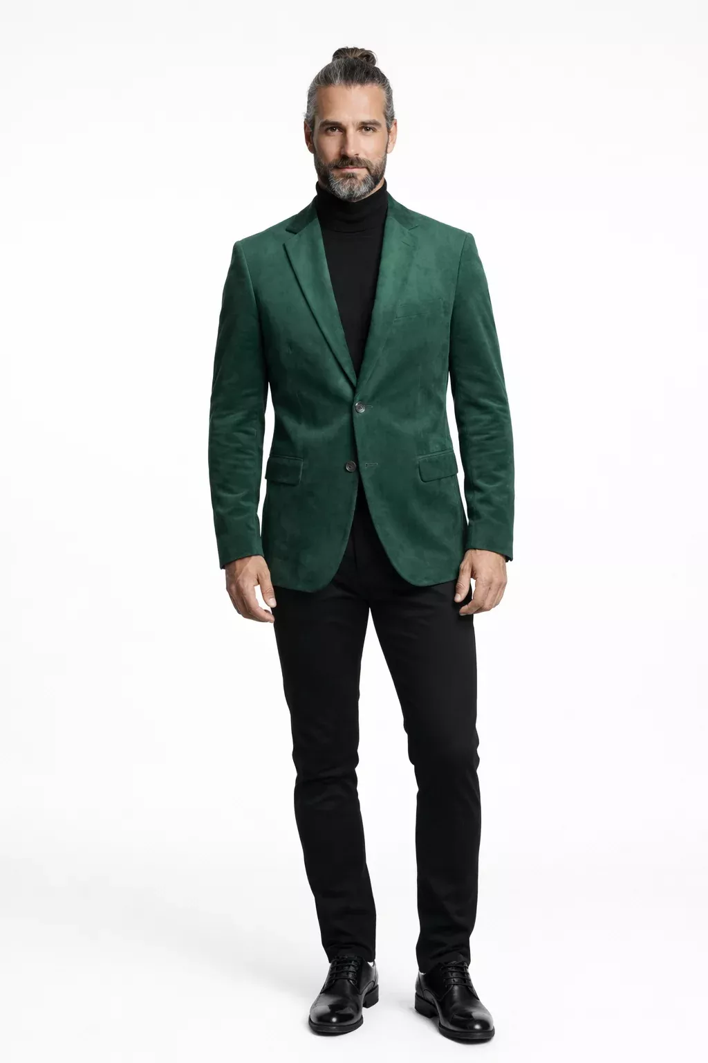 Zacchi Mens Hunter Green Micro Suede Sport Coat