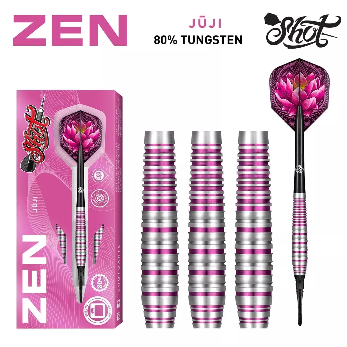 Zen Juji Soft Tip Dart Set - 80% Tungsten