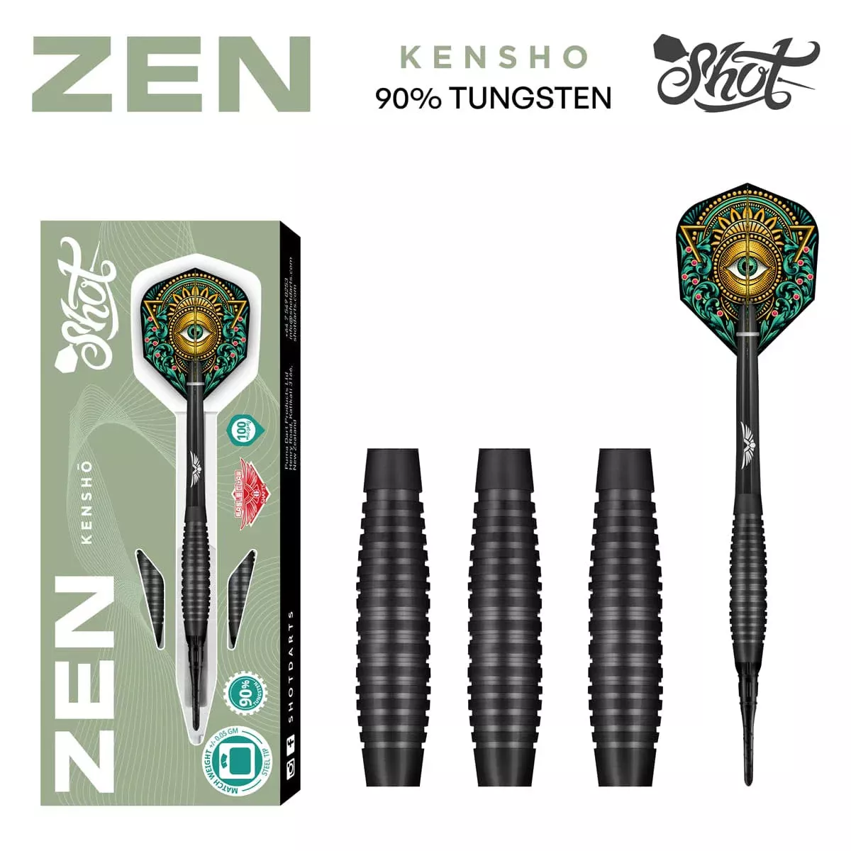 Zen Kensho Soft Tip Dart Set - 90% Tungsten